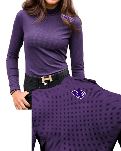 Equestrian Team Apparel Custom Team Shirts Aubergine / XXS High Point University - Perforated Alesia High Collar Shirt equestrian team apparel online tack store mobile tack store custom farm apparel custom show stable clothing equestrian lifestyle horse show clothing riding clothes High Point University - Perforated Alesia High Collar Shirt horses equestrian tack store