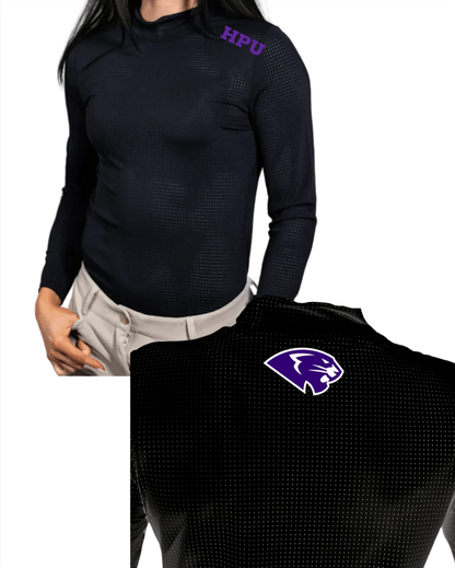 Equestrian Team Apparel Custom Team Shirts Black / XXS High Point University - Perforated Alesia High Collar Shirt equestrian team apparel online tack store mobile tack store custom farm apparel custom show stable clothing equestrian lifestyle horse show clothing riding clothes High Point University - Perforated Alesia High Collar Shirt horses equestrian tack store