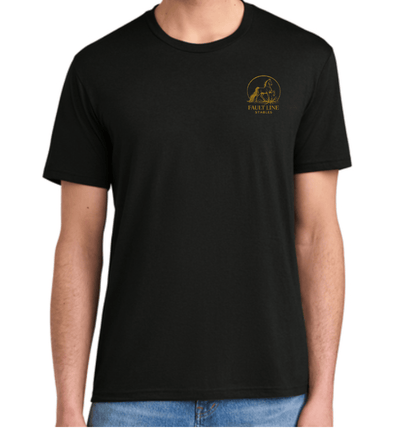 Equestrian Team Apparel custom t-shirt Black / XS / Gold Fault Line Stables- Men's T-Shirt equestrian team apparel online tack store mobile tack store custom farm apparel custom show stable clothing equestrian lifestyle horse show clothing riding clothes Fault Line Stables- Men's T-Shirt horses equestrian tack store