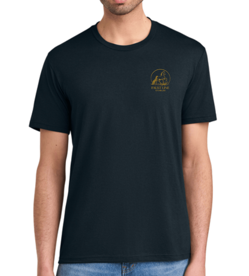 Equestrian Team Apparel custom t-shirt New Navy / XS / Gold Fault Line Stables- Men's T-Shirt equestrian team apparel online tack store mobile tack store custom farm apparel custom show stable clothing equestrian lifestyle horse show clothing riding clothes Fault Line Stables- Men's T-Shirt horses equestrian tack store