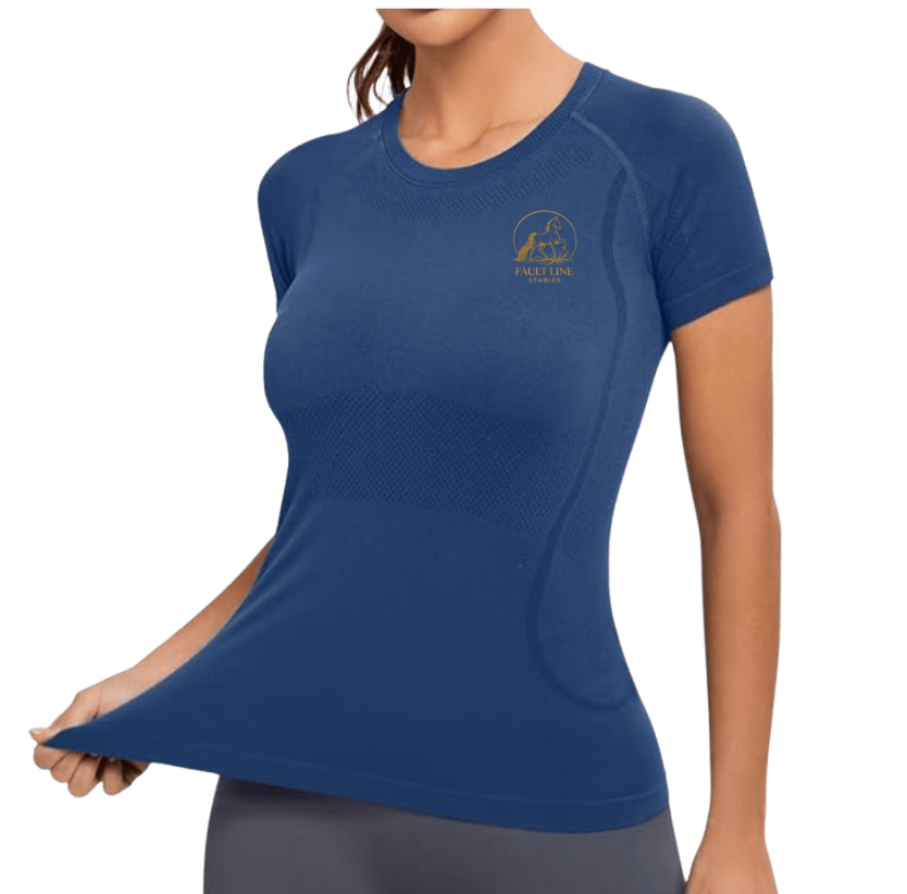 Equestrian Team Apparel Custom Shirts Navy / XS Fault Line Stables- Tech Shirt (short sleeve) equestrian team apparel online tack store mobile tack store custom farm apparel custom show stable clothing equestrian lifestyle horse show clothing riding clothes Fault Line Stables- Tech Shirt (short sleeve) horses equestrian tack store