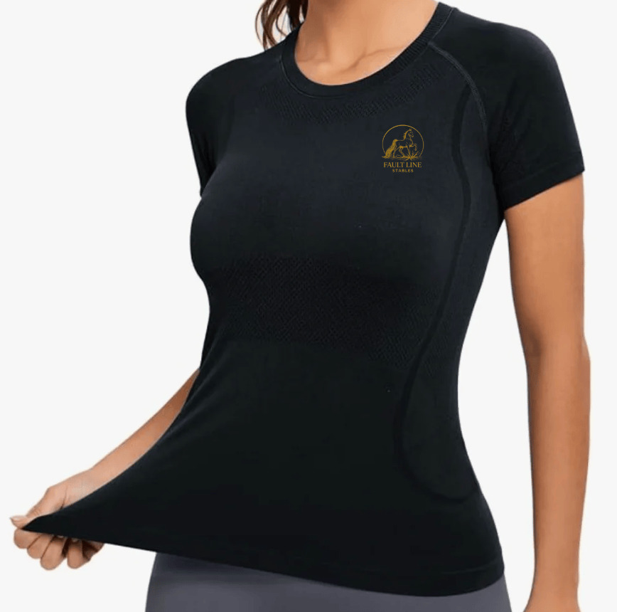 Equestrian Team Apparel Custom Shirts Black / XS Fault Line Stables- Tech Shirt (short sleeve) equestrian team apparel online tack store mobile tack store custom farm apparel custom show stable clothing equestrian lifestyle horse show clothing riding clothes Fault Line Stables- Tech Shirt (short sleeve) horses equestrian tack store