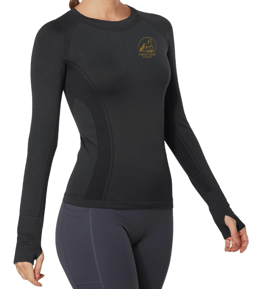 Equestrian Team Apparel Custom Shirts Black / XS Fault Line Stables- Tech Shirt (long sleeve) equestrian team apparel online tack store mobile tack store custom farm apparel custom show stable clothing equestrian lifestyle horse show clothing riding clothes Fault Line Stables- Tech Shirt (long sleeve) horses equestrian tack store