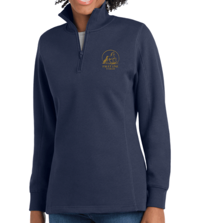 Equestrian Team Apparel 1/4 Zip Sweatshirt Navy / XS / Gold Fault Line Stables- Women's 1/4-Zip Sweatshirt equestrian team apparel online tack store mobile tack store custom farm apparel custom show stable clothing equestrian lifestyle horse show clothing riding clothes Fault Line Stables- Women's 1/4-Zip Sweatshirt horses equestrian tack store
