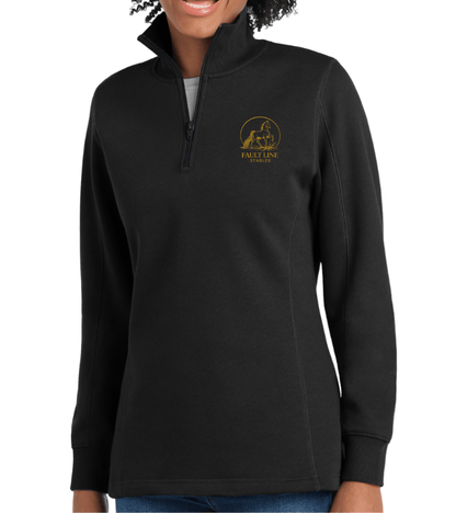 Equestrian Team Apparel 1/4 Zip Sweatshirt Black / XS / Gold Fault Line Stables- Women's 1/4-Zip Sweatshirt equestrian team apparel online tack store mobile tack store custom farm apparel custom show stable clothing equestrian lifestyle horse show clothing riding clothes Fault Line Stables- Women's 1/4-Zip Sweatshirt horses equestrian tack store