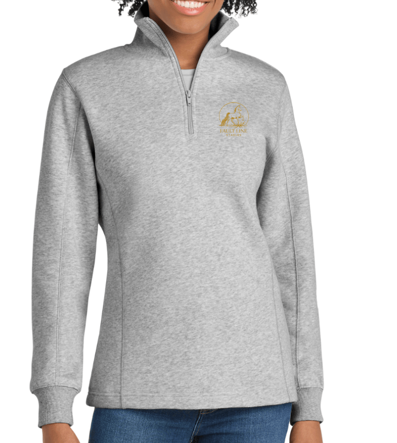 Equestrian Team Apparel 1/4 Zip Sweatshirt Athletic Heather / XS / Gold Fault Line Stables- Women's 1/4-Zip Sweatshirt equestrian team apparel online tack store mobile tack store custom farm apparel custom show stable clothing equestrian lifestyle horse show clothing riding clothes Fault Line Stables- Women's 1/4-Zip Sweatshirt horses equestrian tack store