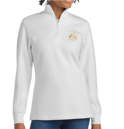 Equestrian Team Apparel 1/4 Zip Sweatshirt White / XS / Gold Fault Line Stables- Women's 1/4-Zip Sweatshirt equestrian team apparel online tack store mobile tack store custom farm apparel custom show stable clothing equestrian lifestyle horse show clothing riding clothes Fault Line Stables- Women's 1/4-Zip Sweatshirt horses equestrian tack store