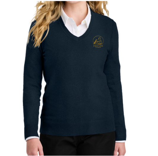 Fault Line Stables- Men's V-Neck Sweater