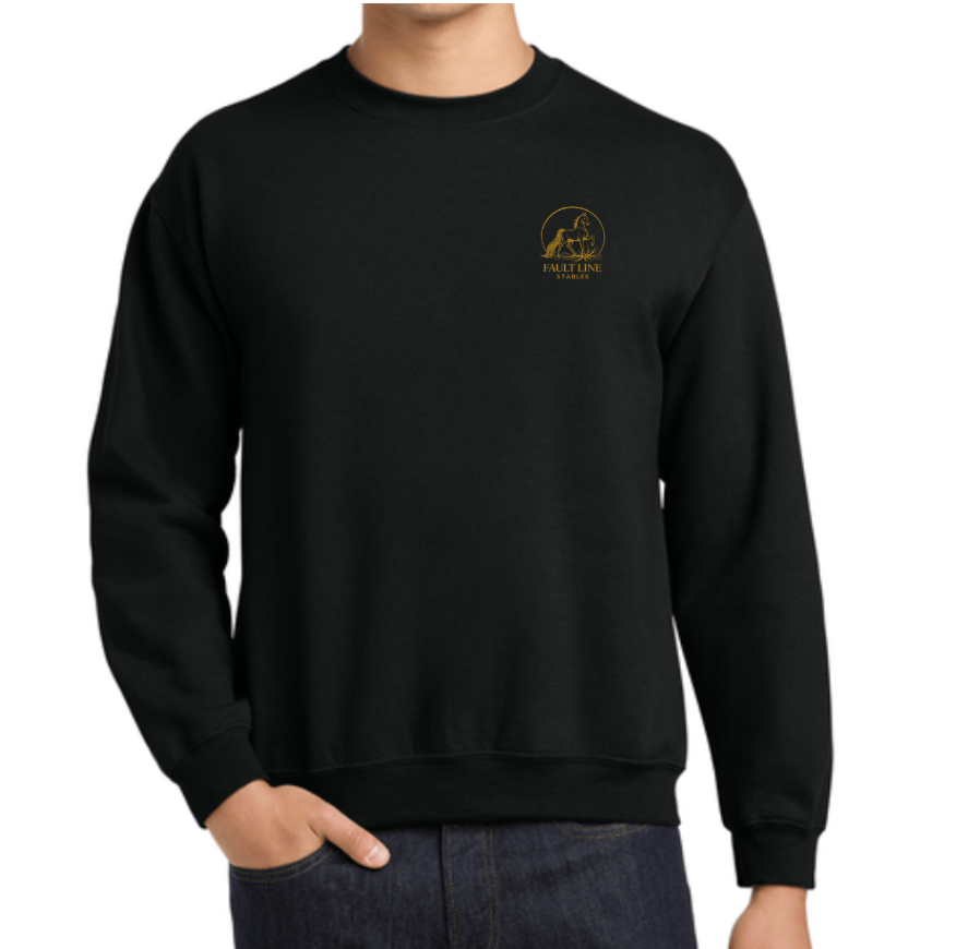 Equestrian Team Apparel custom sweatshirt Black / XS / Gold Fault Line Stables- Unisex Sweatshirt equestrian team apparel online tack store mobile tack store custom farm apparel custom show stable clothing equestrian lifestyle horse show clothing riding clothes Fault Line Stables- Unisex Sweatshirt horses equestrian tack store