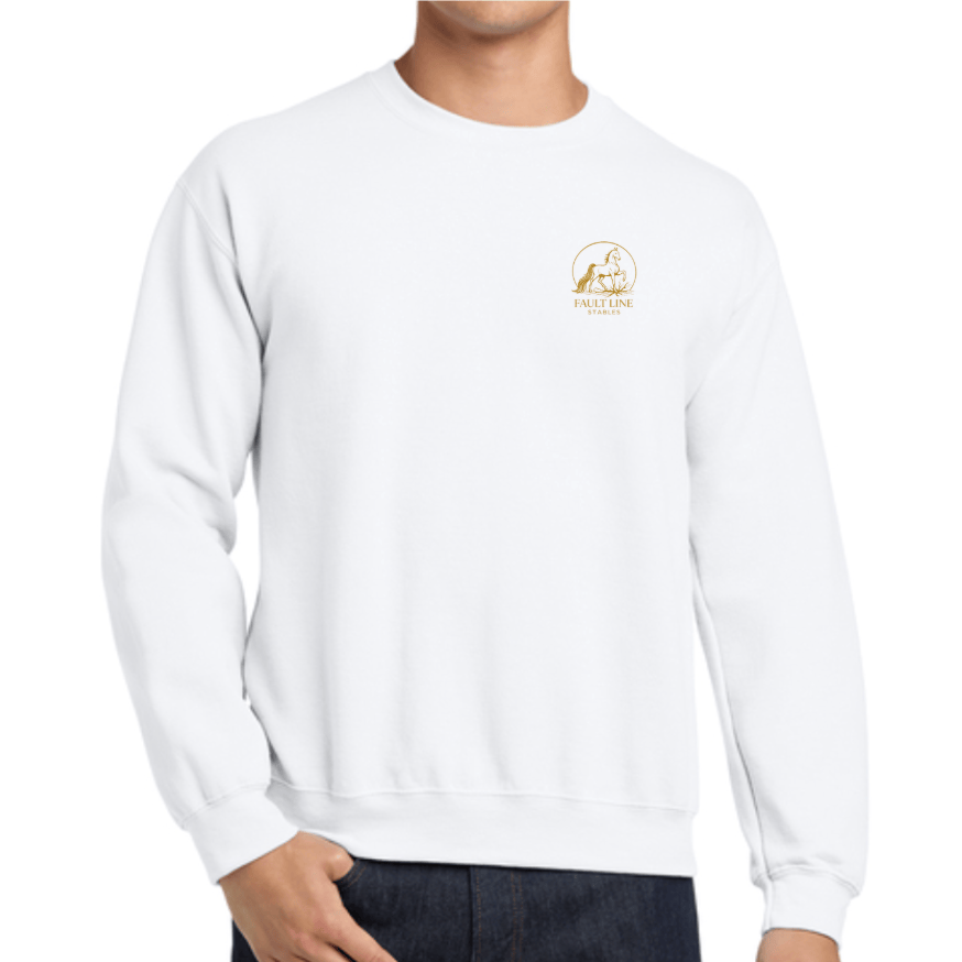 Equestrian Team Apparel custom sweatshirt White / XS / Gold Fault Line Stables- Unisex Sweatshirt equestrian team apparel online tack store mobile tack store custom farm apparel custom show stable clothing equestrian lifestyle horse show clothing riding clothes Fault Line Stables- Unisex Sweatshirt horses equestrian tack store