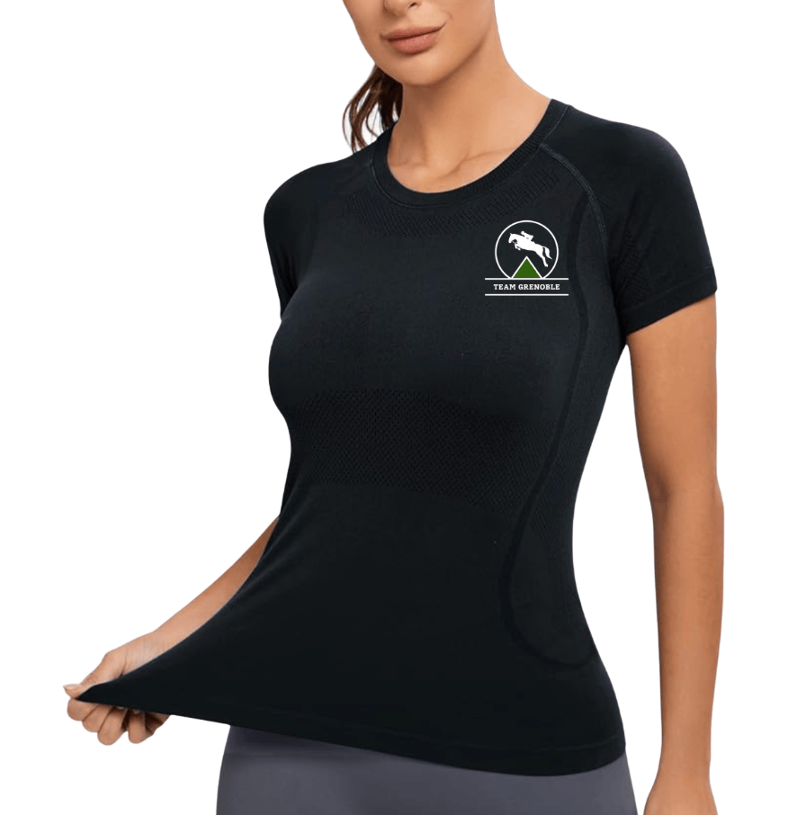 Equestrian Team Apparel Custom Shirts Black / XS / Short Sleeve Team Grenoble - Tech Shirts equestrian team apparel online tack store mobile tack store custom farm apparel custom show stable clothing equestrian lifestyle horse show clothing riding clothes Team Grenoble - Tech Shirts horses equestrian tack store