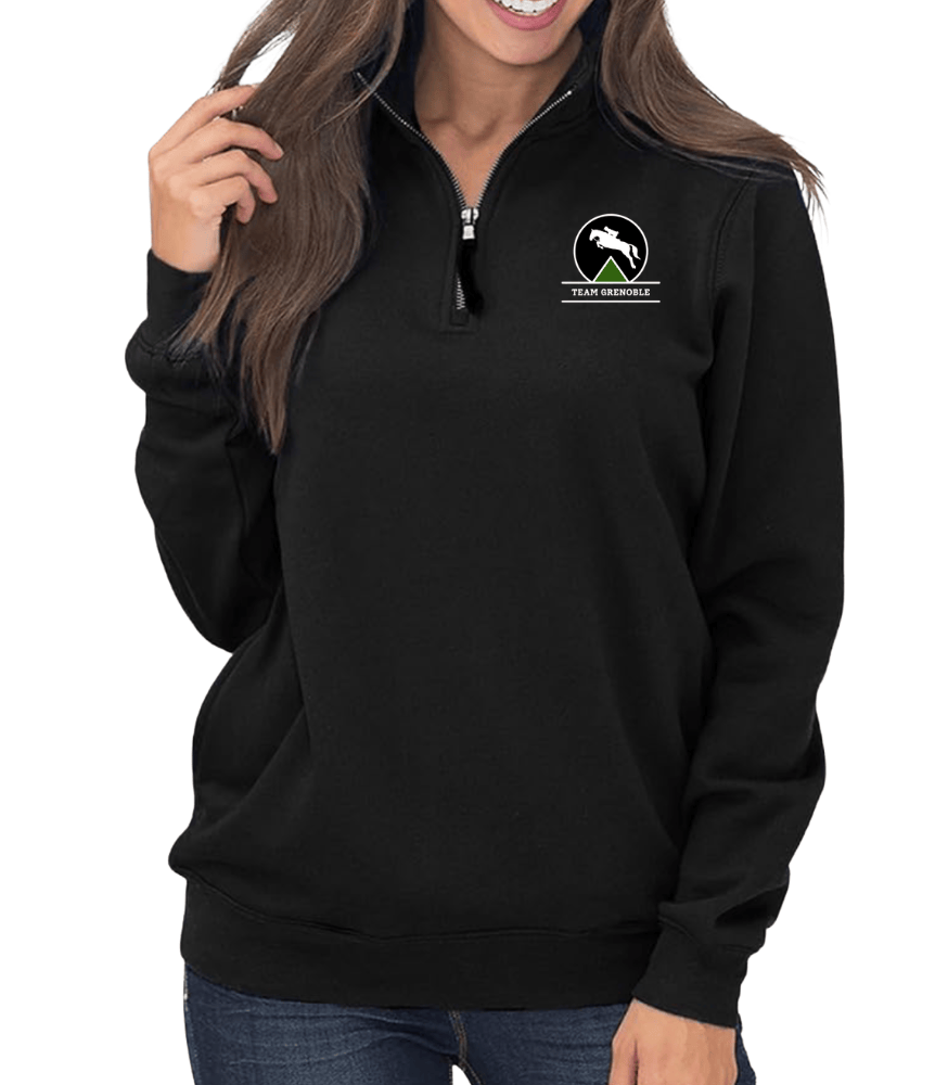 Equestrian Team Apparel custom sweatshirt Black / S / Ladies Team Grenoble - 1/4 Zip Sweatshirt equestrian team apparel online tack store mobile tack store custom farm apparel custom show stable clothing equestrian lifestyle horse show clothing riding clothes Team Grenoble - 1/4 Zip Sweatshirt horses equestrian tack store