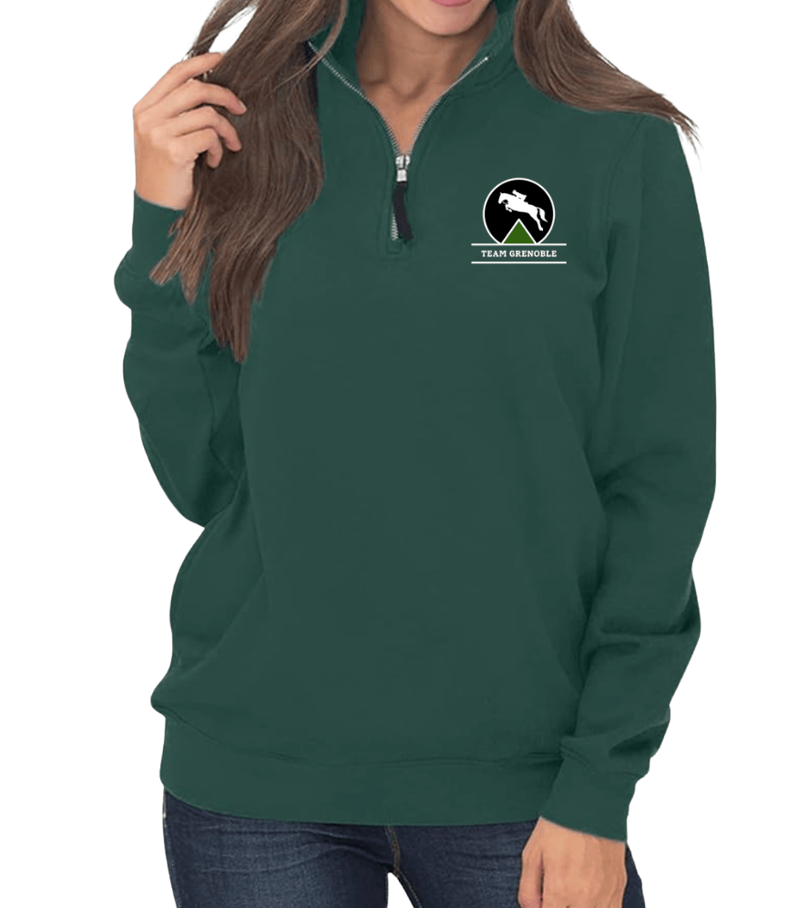 Equestrian Team Apparel custom sweatshirt Green / S / Ladies Team Grenoble - 1/4 Zip Sweatshirt equestrian team apparel online tack store mobile tack store custom farm apparel custom show stable clothing equestrian lifestyle horse show clothing riding clothes Team Grenoble - 1/4 Zip Sweatshirt horses equestrian tack store