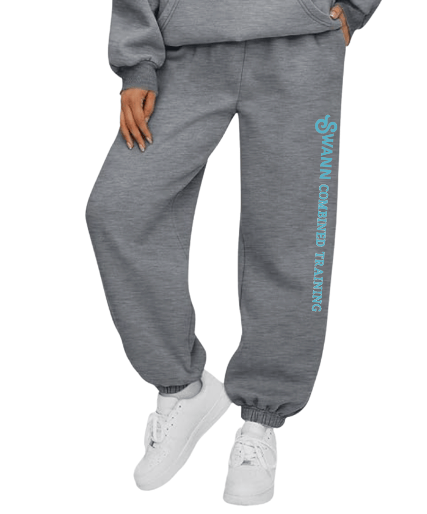 Equestrian Team Apparel custom sweatpants Grey w/ Turquoise / XS SWANN - Sweatpants equestrian team apparel online tack store mobile tack store custom farm apparel custom show stable clothing equestrian lifestyle horse show clothing riding clothes SWANN - Sweatpants horses equestrian tack store