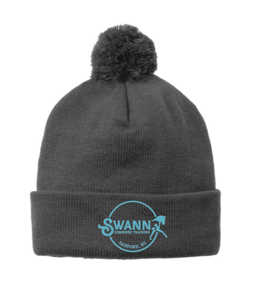 Equestrian Team Apparel custom hats Dark Grey (Pom Pom) SWANN- Beanie equestrian team apparel online tack store mobile tack store custom farm apparel custom show stable clothing equestrian lifestyle horse show clothing riding clothes SWANN- Beanie horses equestrian tack store