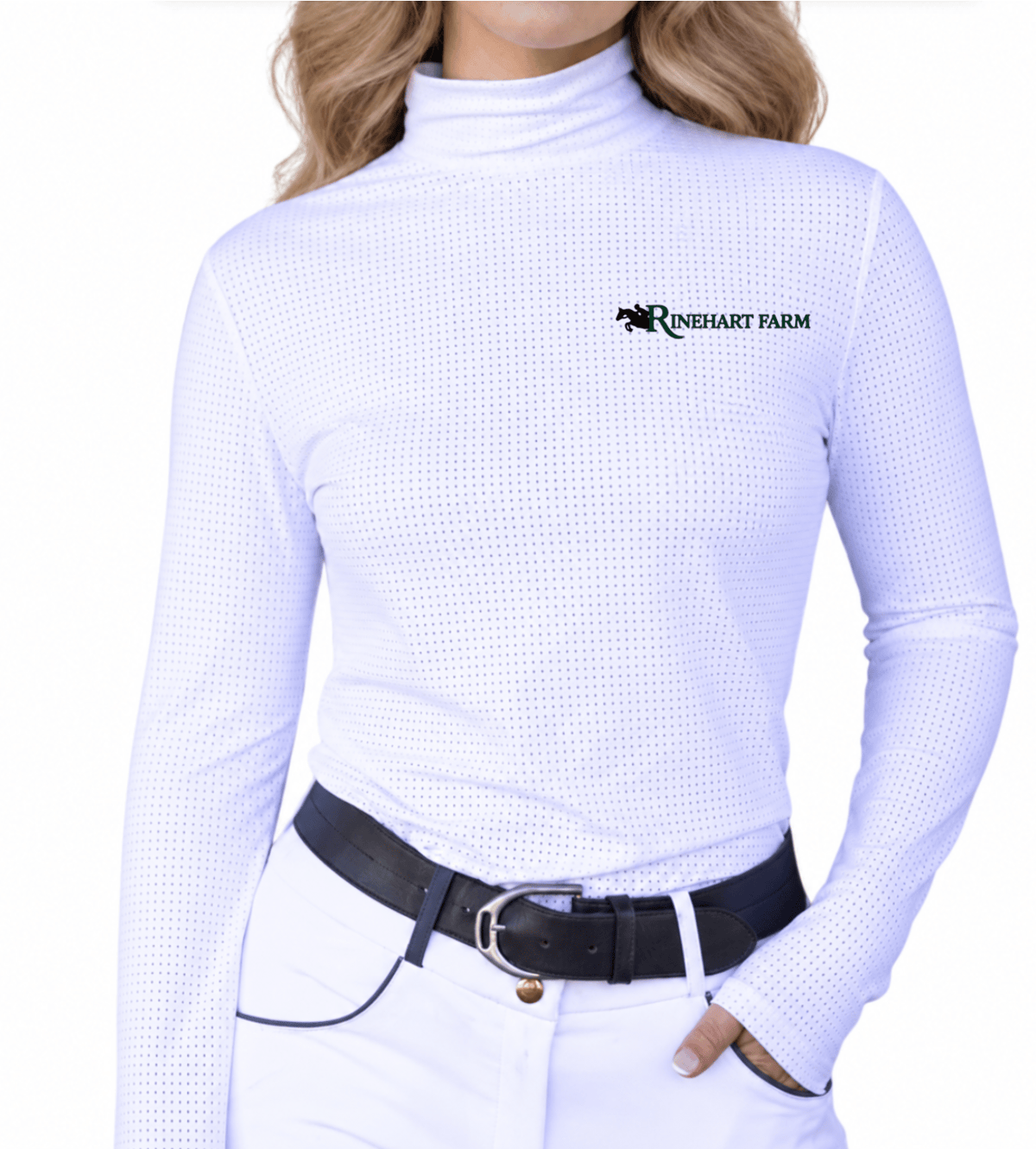 Equisite Elements of Style Schooling Shirt White / XXS Rinehart- Alesia High Collar Top equestrian team apparel online tack store mobile tack store custom farm apparel custom show stable clothing equestrian lifestyle horse show clothing riding clothes Rinehart- Alesia High Collar Top horses equestrian tack store