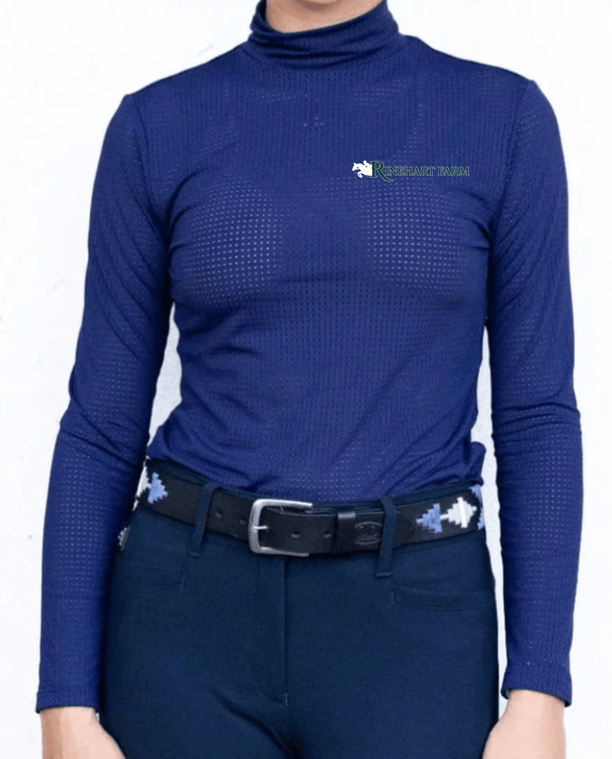 Equisite Elements of Style Schooling Shirt Midnight Blue / XXS Rinehart- Alesia High Collar Top equestrian team apparel online tack store mobile tack store custom farm apparel custom show stable clothing equestrian lifestyle horse show clothing riding clothes Rinehart- Alesia High Collar Top horses equestrian tack store