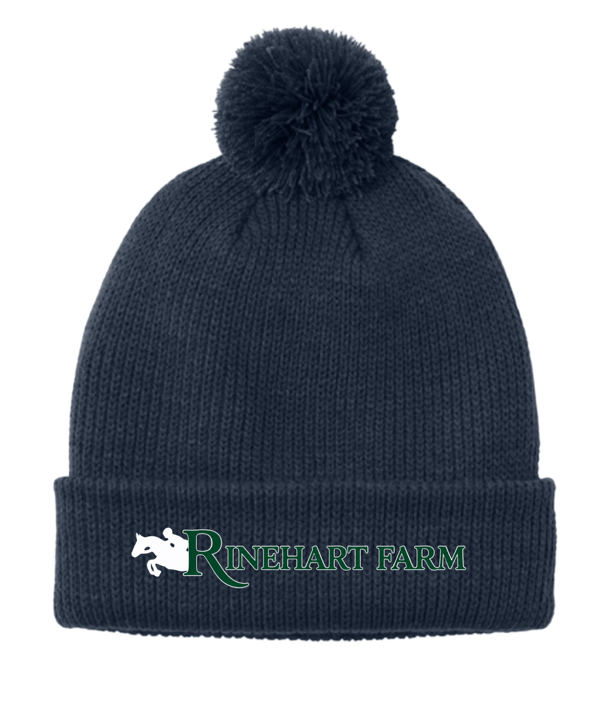 Equestrian Team Apparel custom hats Navy Rinehart- Pom Pom Beanie equestrian team apparel online tack store mobile tack store custom farm apparel custom show stable clothing equestrian lifestyle horse show clothing riding clothes Rinehart- Pom Pom Beanie horses equestrian tack store