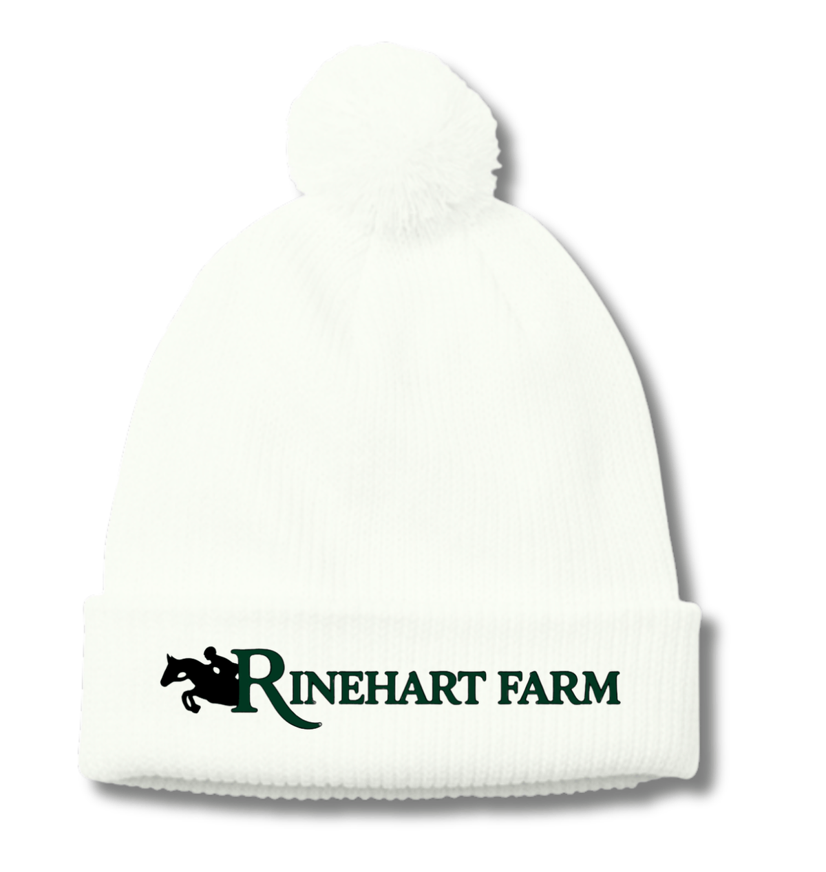 Equestrian Team Apparel custom hats White Rinehart- Pom Pom Beanie equestrian team apparel online tack store mobile tack store custom farm apparel custom show stable clothing equestrian lifestyle horse show clothing riding clothes Rinehart- Pom Pom Beanie horses equestrian tack store