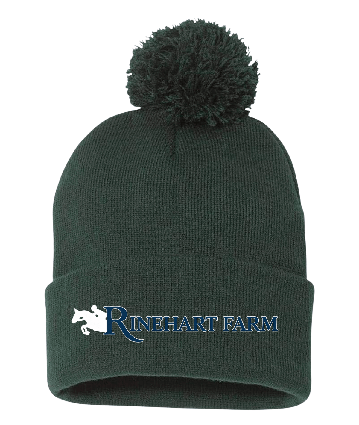 Equestrian Team Apparel custom hats Dark Hunter Green Rinehart- Pom Pom Beanie equestrian team apparel online tack store mobile tack store custom farm apparel custom show stable clothing equestrian lifestyle horse show clothing riding clothes Rinehart- Pom Pom Beanie horses equestrian tack store