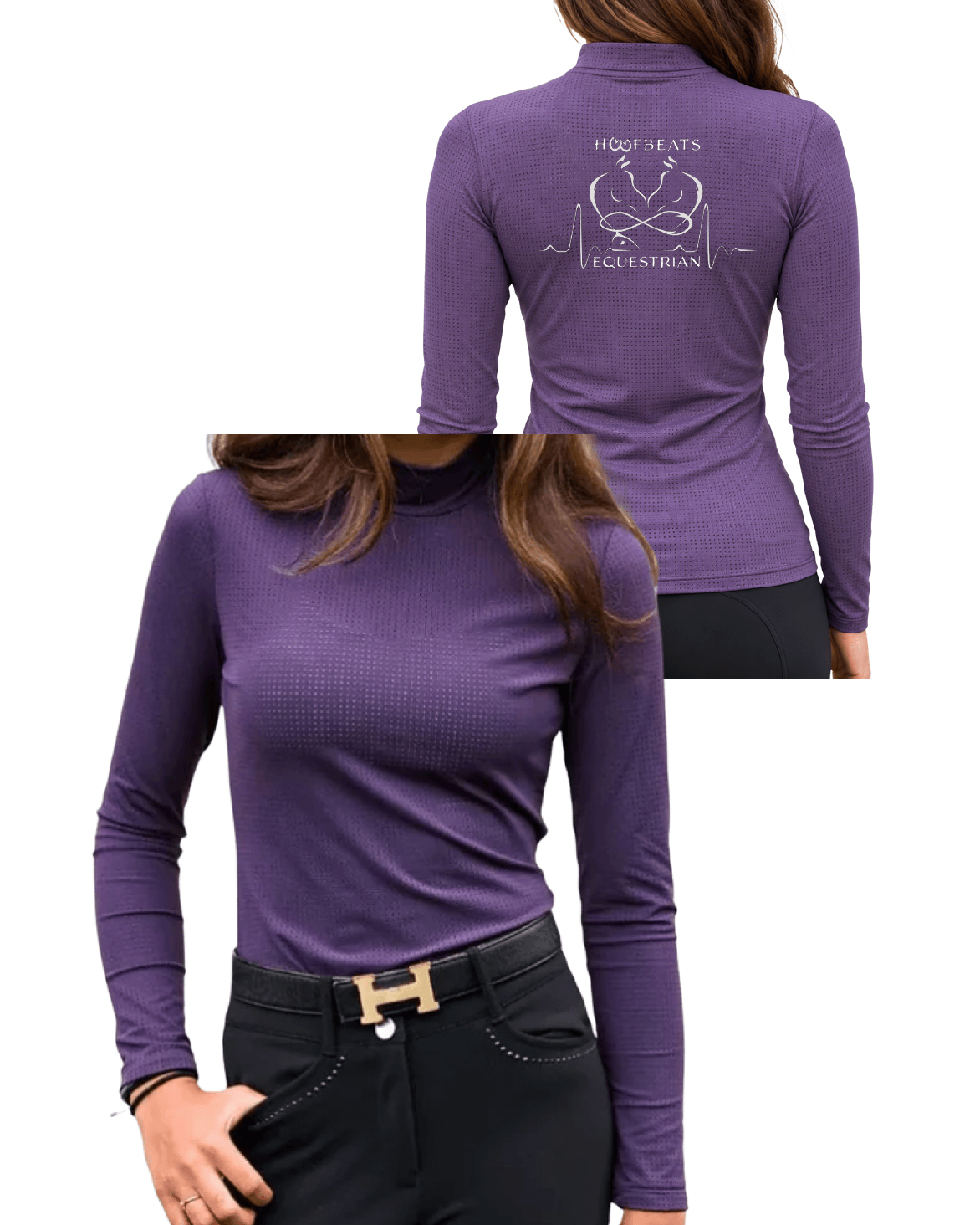 Equestrian Team Apparel Custom Shirts Purple / XXS HoofBeats Equestrian- Alesia High Collar Top equestrian team apparel online tack store mobile tack store custom farm apparel custom show stable clothing equestrian lifestyle horse show clothing riding clothes HoofBeats Equestrian- Alesia High Collar Top horses equestrian tack store