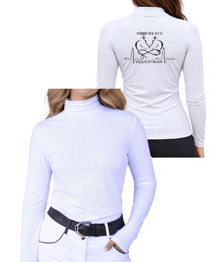 Equestrian Team Apparel Custom Shirts White / XXS HoofBeats Equestrian- Alesia High Collar Top equestrian team apparel online tack store mobile tack store custom farm apparel custom show stable clothing equestrian lifestyle horse show clothing riding clothes HoofBeats Equestrian- Alesia High Collar Top horses equestrian tack store