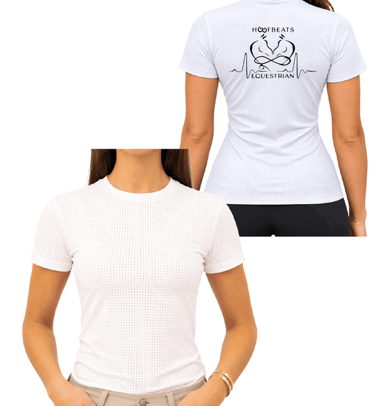 Equestrian Team Apparel Custom Shirts White / XXS HoofBeats Equestrian- Hallie Perforated Tee Shirt (Short Sleeve) equestrian team apparel online tack store mobile tack store custom farm apparel custom show stable clothing equestrian lifestyle horse show clothing riding clothes HoofBeats Equestrian- Hallie Perforated Tee Shirt (Short Sleeve) horses equestrian tack store