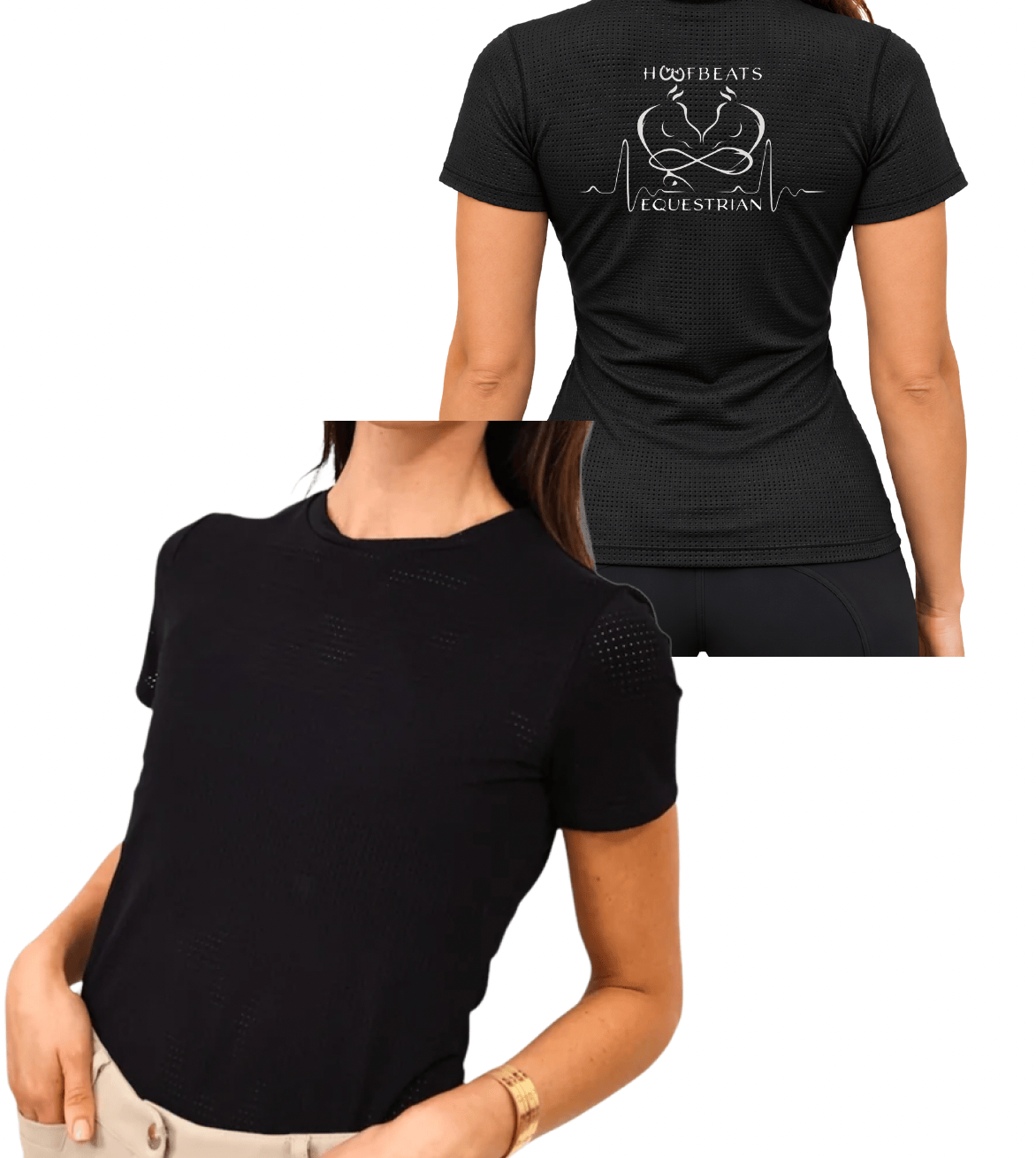 Equestrian Team Apparel Custom Shirts Black / XXS HoofBeats Equestrian- Hallie Perforated Tee Shirt (Short Sleeve) equestrian team apparel online tack store mobile tack store custom farm apparel custom show stable clothing equestrian lifestyle horse show clothing riding clothes HoofBeats Equestrian- Hallie Perforated Tee Shirt (Short Sleeve) horses equestrian tack store