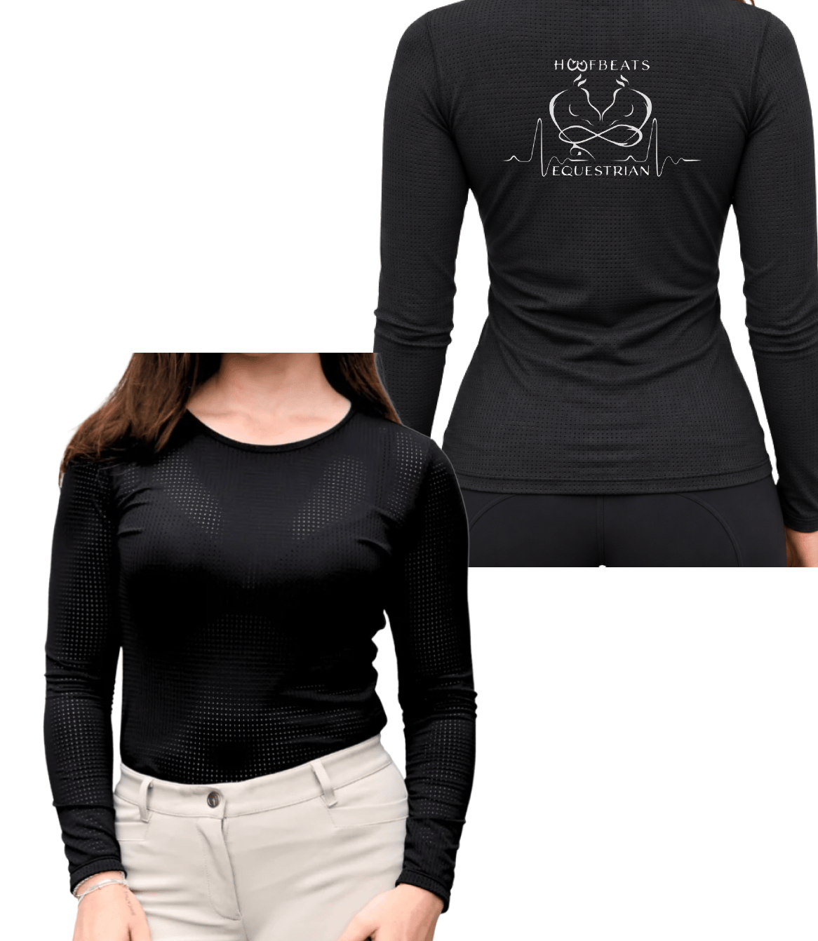 Equestrian Team Apparel Custom Shirts Black / XXS HoofBeats Equestrian- Cadence Perforated Tee Shirt (Long Sleeve) equestrian team apparel online tack store mobile tack store custom farm apparel custom show stable clothing equestrian lifestyle horse show clothing riding clothes HoofBeats Equestrian- Cadence Perforated Tee Shirt (Long Sleeve) horses equestrian tack store