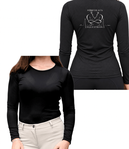 Equestrian Team Apparel Custom Shirts Black / XXS HoofBeats Equestrian- Cadence Perforated Tee Shirt (Long Sleeve) equestrian team apparel online tack store mobile tack store custom farm apparel custom show stable clothing equestrian lifestyle horse show clothing riding clothes HoofBeats Equestrian- Cadence Perforated Tee Shirt (Long Sleeve) horses equestrian tack store