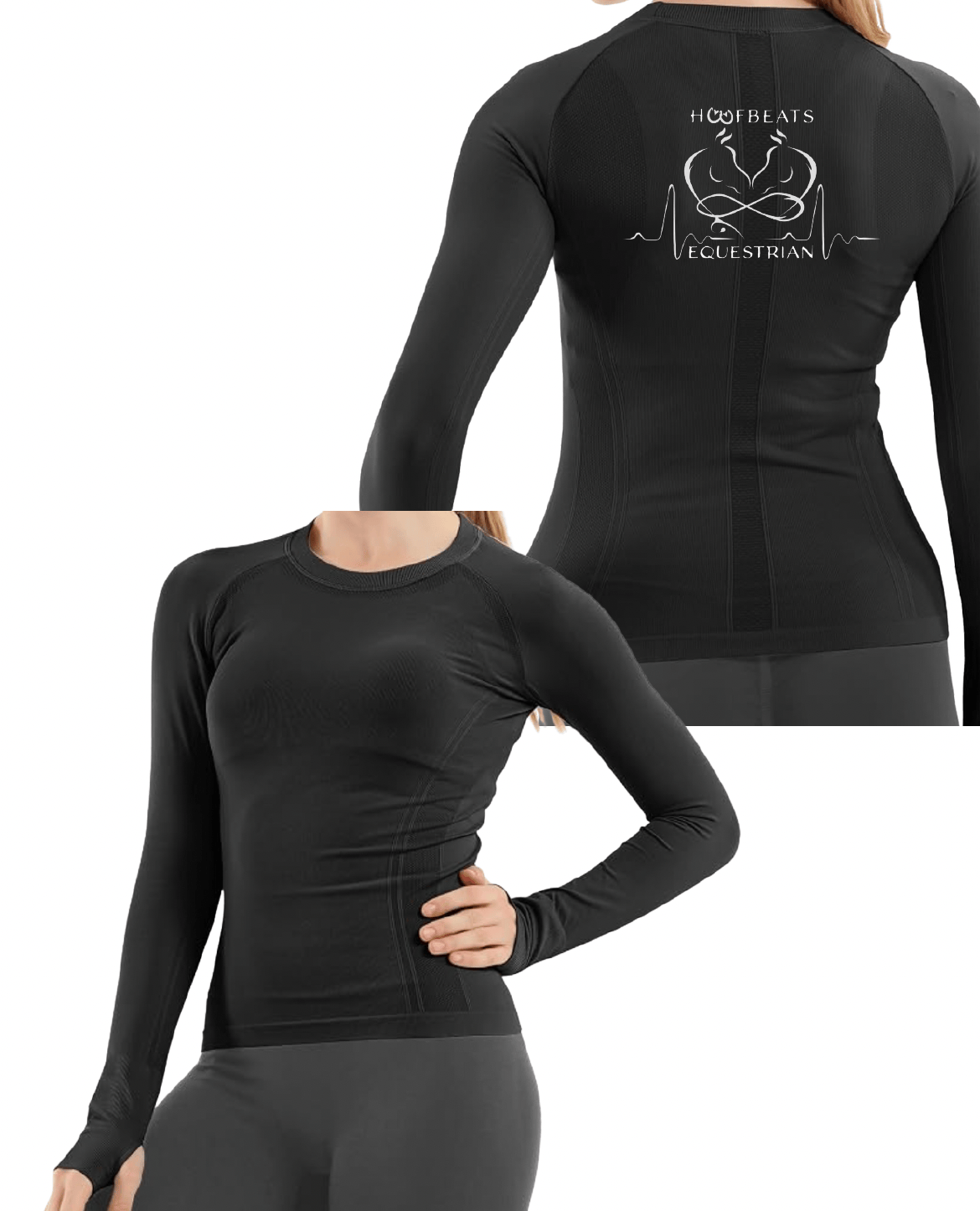 Equestrian Team Apparel Custom Shirts Black / XXS HoofBeats Equestrian- Tech Shirt (Long Sleeve) equestrian team apparel online tack store mobile tack store custom farm apparel custom show stable clothing equestrian lifestyle horse show clothing riding clothes HoofBeats Equestrian- Tech Shirt (Long Sleeve) horses equestrian tack store