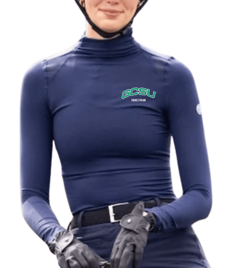 Equestrian Team Apparel Custom Shirts Ink (Navy) / XS Georgia College- High Collar Chloe Top equestrian team apparel online tack store mobile tack store custom farm apparel custom show stable clothing equestrian lifestyle horse show clothing riding clothes Georgia College- High Collar Chloe Top horses equestrian tack store