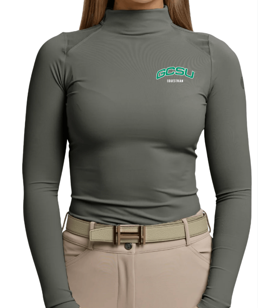 Equestrian Team Apparel Custom Shirts Derby / XS Georgia College- High Collar Chloe Top equestrian team apparel online tack store mobile tack store custom farm apparel custom show stable clothing equestrian lifestyle horse show clothing riding clothes Georgia College- High Collar Chloe Top horses equestrian tack store