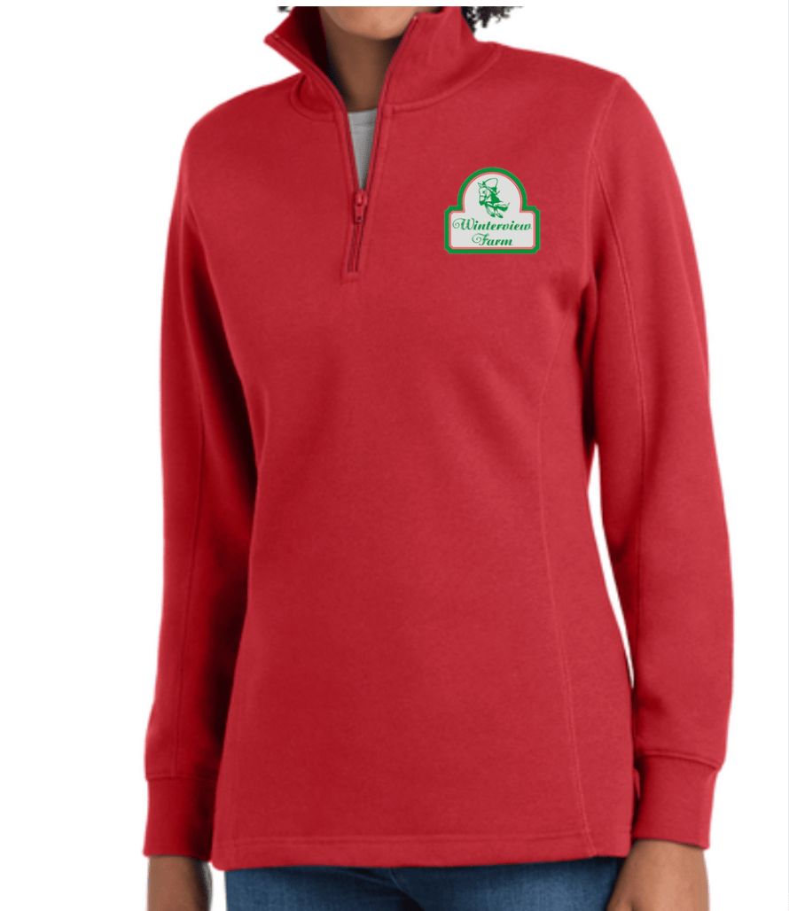 Equestrian Team Apparel Custom Shirts Red / XS / Ladies Winterview Farm- 1/4 Zip equestrian team apparel online tack store mobile tack store custom farm apparel custom show stable clothing equestrian lifestyle horse show clothing riding clothes Winterview Farm- 1/4 Zip horses equestrian tack store