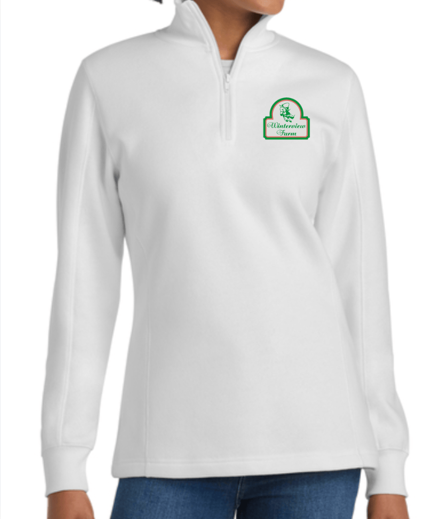 Equestrian Team Apparel Custom Shirts White / XS / Ladies Winterview Farm- 1/4 Zip equestrian team apparel online tack store mobile tack store custom farm apparel custom show stable clothing equestrian lifestyle horse show clothing riding clothes Winterview Farm- 1/4 Zip horses equestrian tack store