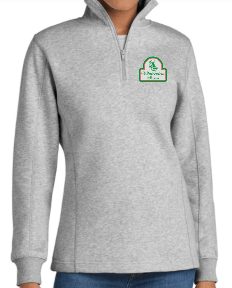 Equestrian Team Apparel Custom Shirts Light Gray / XS / Ladies Winterview Farm- 1/4 Zip equestrian team apparel online tack store mobile tack store custom farm apparel custom show stable clothing equestrian lifestyle horse show clothing riding clothes Winterview Farm- 1/4 Zip horses equestrian tack store