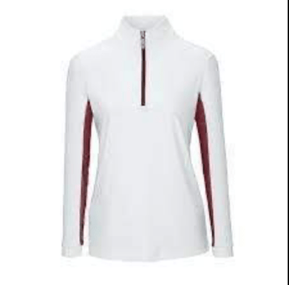 Tailored Sportsman Sun Shirt White/ cranberry Tailored Sportsman- Sun Shirt Long Sleeve Large equestrian team apparel online tack store mobile tack store custom farm apparel custom show stable clothing equestrian lifestyle horse show clothing riding clothes Tailored Sportsman- Sun Shirt Long Sleeve Large horses equestrian tack store