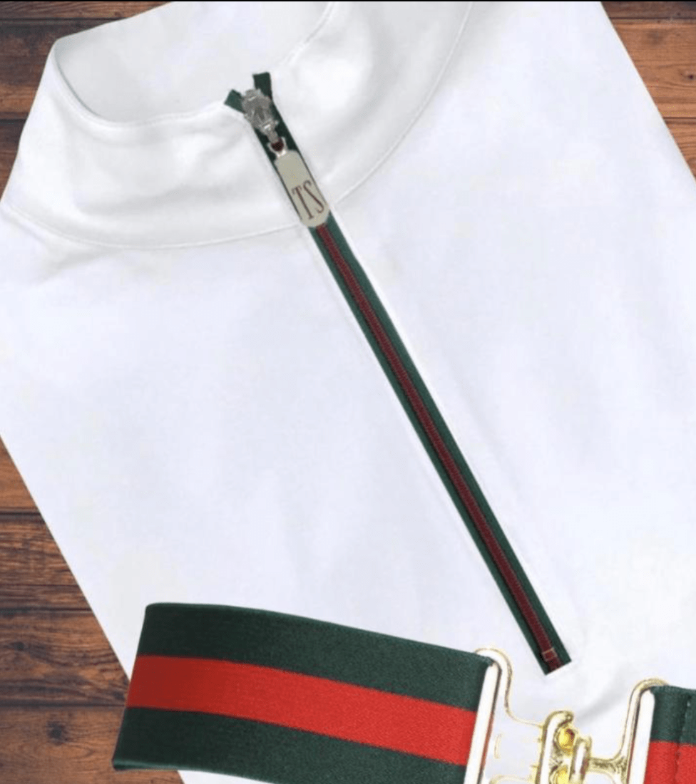 Tailored Sportsman Sun Shirt White/ Gucci (Burg/Green) Tailored Sportsman- Sun Shirt Short Sleeve XS equestrian team apparel online tack store mobile tack store custom farm apparel custom show stable clothing equestrian lifestyle horse show clothing riding clothes Tailored Sportsman- Sun Shirt Short Sleeve XS horses equestrian tack store