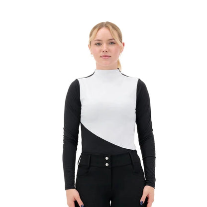 Armateq White/Black / XS Armateq- Mock Neck Long Sleeve Top equestrian team apparel online tack store mobile tack store custom farm apparel custom show stable clothing equestrian lifestyle horse show clothing riding clothes Armateq- Mock Neck Long Sleeve Top horses equestrian tack store