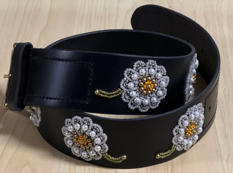 Zinj Designs Dasies Belt- 1.75" Beaded Assorted Designs S equestrian team apparel online tack store mobile tack store custom farm apparel custom show stable clothing equestrian lifestyle horse show clothing riding clothes Belt- 1.75" Beaded Assorted Designs S horses equestrian tack store
