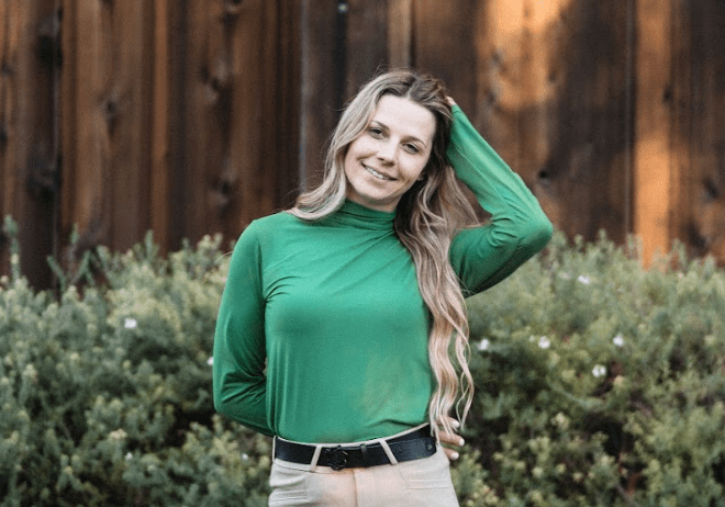 Hannah Childs top Bright Hunter / XXS Hannah Childs- Farrah Turtleneck Training Top equestrian team apparel online tack store mobile tack store custom farm apparel custom show stable clothing equestrian lifestyle horse show clothing riding clothes Hannah Childs- Farrah Turtleneck Training Top horses equestrian tack store
