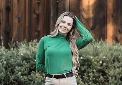 Hannah Childs top Bright Hunter / XXS Hannah Childs- Farrah Turtleneck Training Top equestrian team apparel online tack store mobile tack store custom farm apparel custom show stable clothing equestrian lifestyle horse show clothing riding clothes Hannah Childs- Farrah Turtleneck Training Top horses equestrian tack store