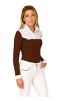 Equisite Elements of Style clothing XS / Espresso Equisite Elements- Pauline Long Sleeve Show Shirt equestrian team apparel online tack store mobile tack store custom farm apparel custom show stable clothing equestrian lifestyle horse show clothing riding clothes Equisite Elements- Pauline Long Sleeve Show Shirt horses equestrian tack store