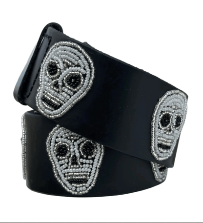 Zinj Designs Skull Belt- 1.75" Beaded Assorted Designs XS equestrian team apparel online tack store mobile tack store custom farm apparel custom show stable clothing equestrian lifestyle horse show clothing riding clothes Belt- 1.75" Beaded Assorted Designs XS horses equestrian tack store