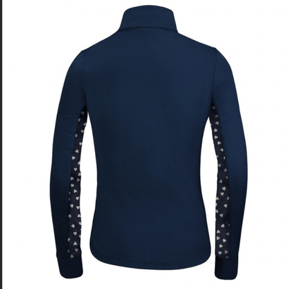 RJ Classics Training Shirt XL (16-18) RJ Classics- Sienna Jr Training Shirt (Navy w/Hearts) equestrian team apparel online tack store mobile tack store custom farm apparel custom show stable clothing equestrian lifestyle horse show clothing riding clothes RJ Classics- Sienna Jr Training Shirt (Navy w/Hearts) horses equestrian tack store