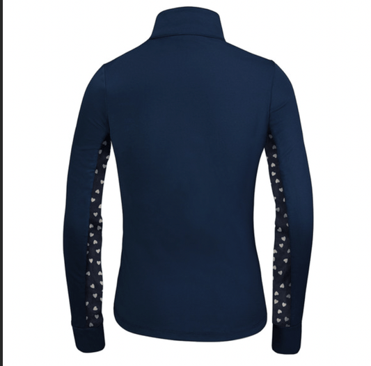 RJ Classics Training Shirt XL (16-18) RJ Classics- Sienna Jr Training Shirt (Navy w/Hearts) equestrian team apparel online tack store mobile tack store custom farm apparel custom show stable clothing equestrian lifestyle horse show clothing riding clothes RJ Classics- Sienna Jr Training Shirt (Navy w/Hearts) horses equestrian tack store