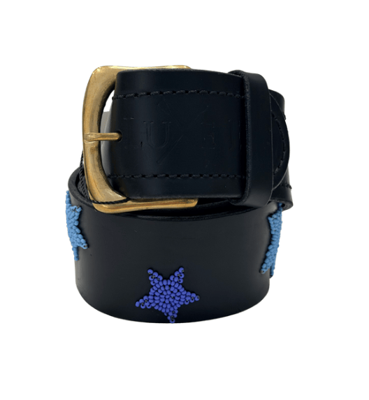 Zinj Designs Belt Stars (Multi Blue) Belt- 1.75" Beaded Assorted Designs M equestrian team apparel online tack store mobile tack store custom farm apparel custom show stable clothing equestrian lifestyle horse show clothing riding clothes Belt- 1.75" Beaded Assorted Designs M horses equestrian tack store