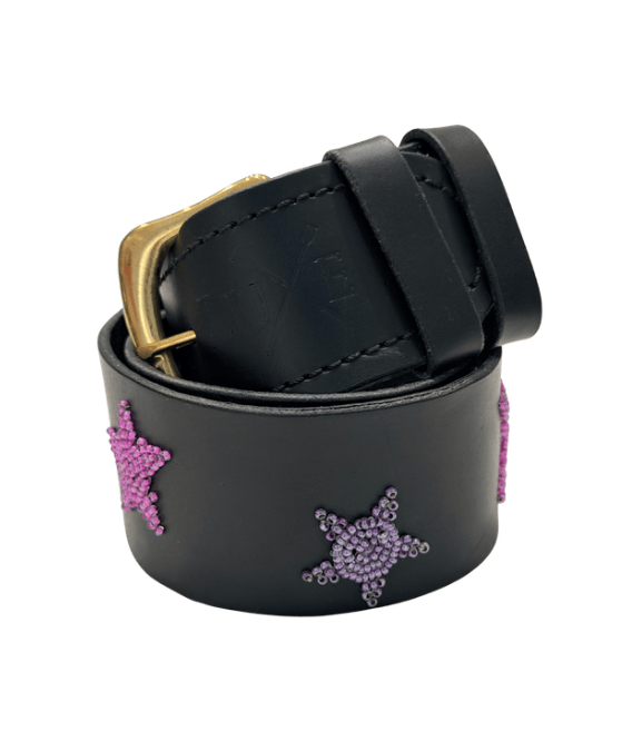 Zinj Designs Belt Stars (Pink/Purple) Belt- 1.75" Beaded Assorted Designs S/M equestrian team apparel online tack store mobile tack store custom farm apparel custom show stable clothing equestrian lifestyle horse show clothing riding clothes Belt- 1.75" Beaded Assorted Designs S/M horses equestrian tack store