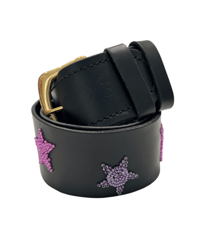 Zinj Designs Belt Stars (Pink/Purple) Belt- 1.75" Beaded Assorted Designs S/M equestrian team apparel online tack store mobile tack store custom farm apparel custom show stable clothing equestrian lifestyle horse show clothing riding clothes Belt- 1.75" Beaded Assorted Designs S/M horses equestrian tack store