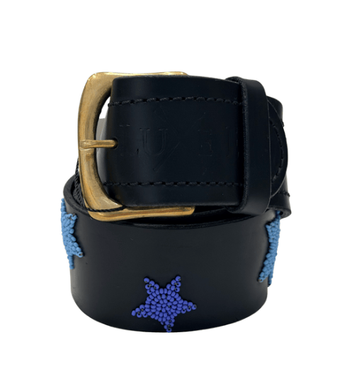 Zinj Designs Belt Stars (Multi Blue) Belt- 1.75" Beaded Assorted Designs S equestrian team apparel online tack store mobile tack store custom farm apparel custom show stable clothing equestrian lifestyle horse show clothing riding clothes Belt- 1.75" Beaded Assorted Designs S horses equestrian tack store